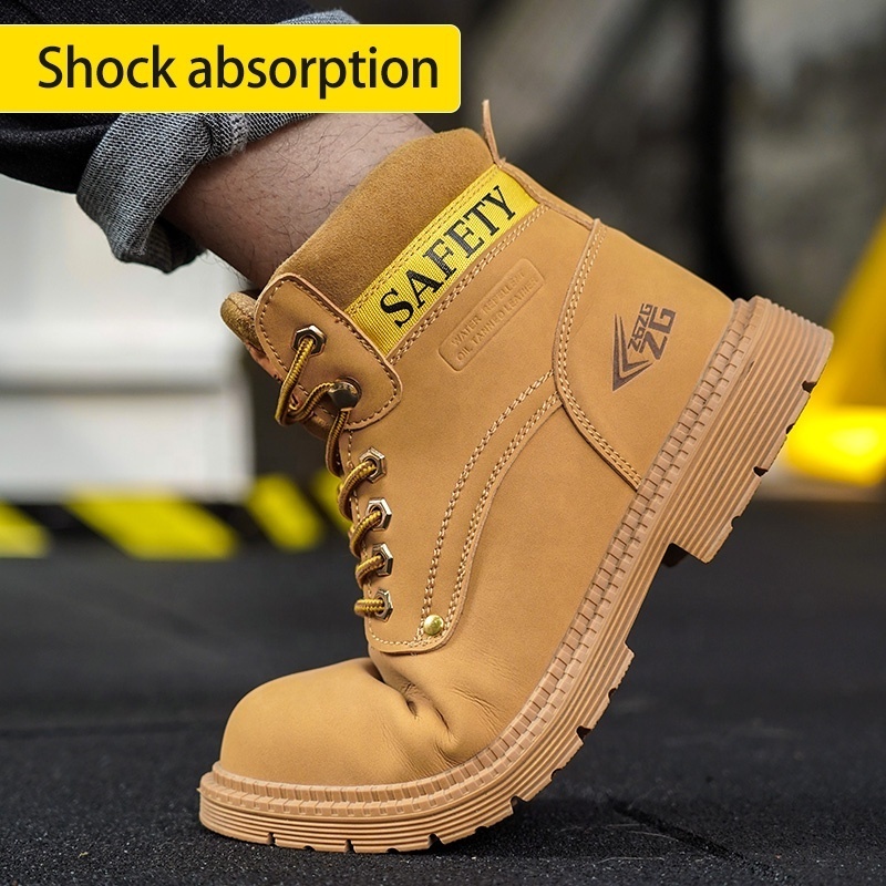 High quality waterproof micro fiber rubber sole wide steel toe anti puncture anti-smashing safety boots for welding men