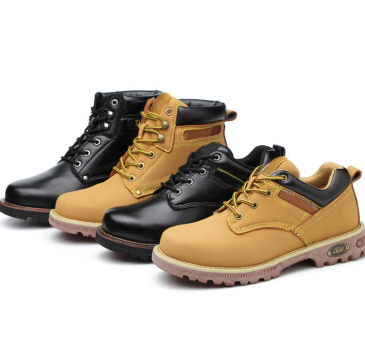 Yellow nubuck leather Composite toecap safety shoes Lightweight safety cheap men work boots