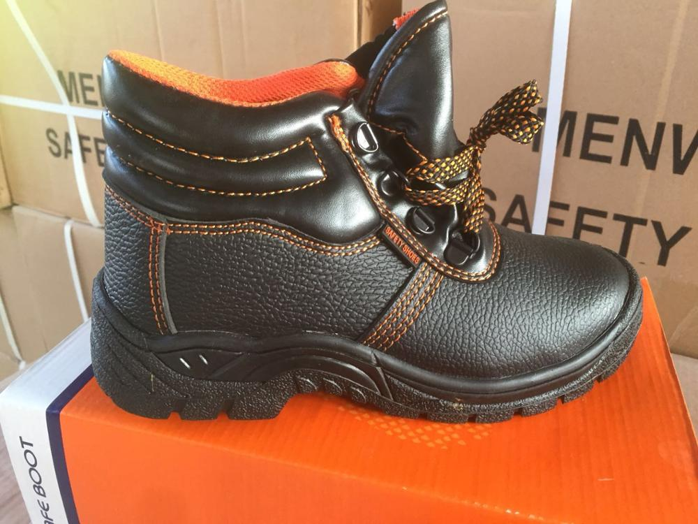 Rubber bottom low price safety shoes safety boots steel toecaps anti-smash work shoes