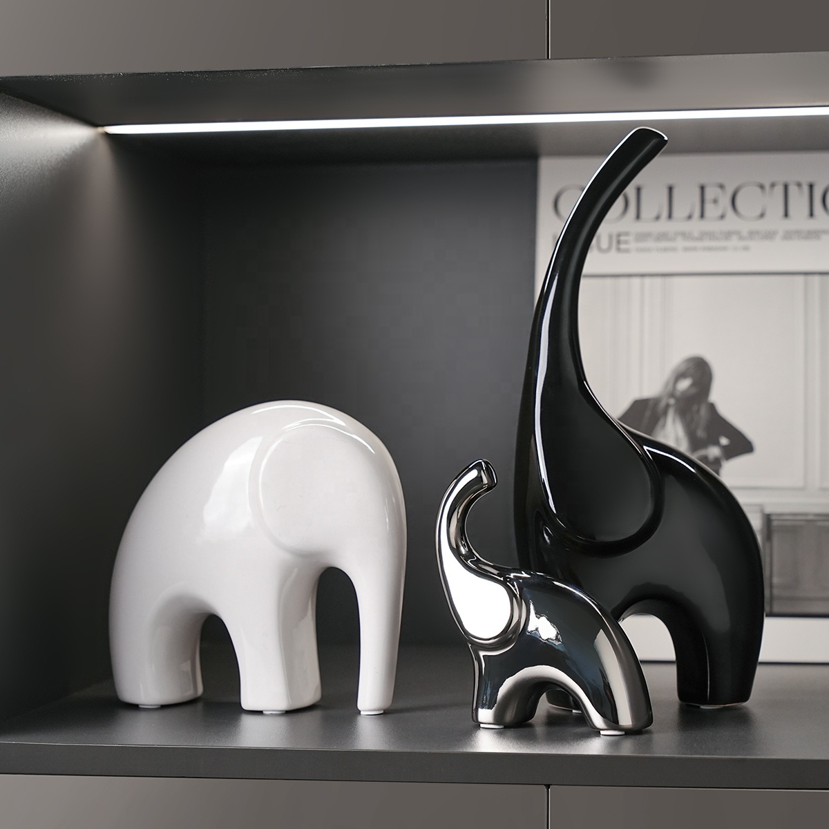 BHM creative light luxury  elephant ornaments living room wine cabinet TV cabinet auspicious elephant housewarming ornaments