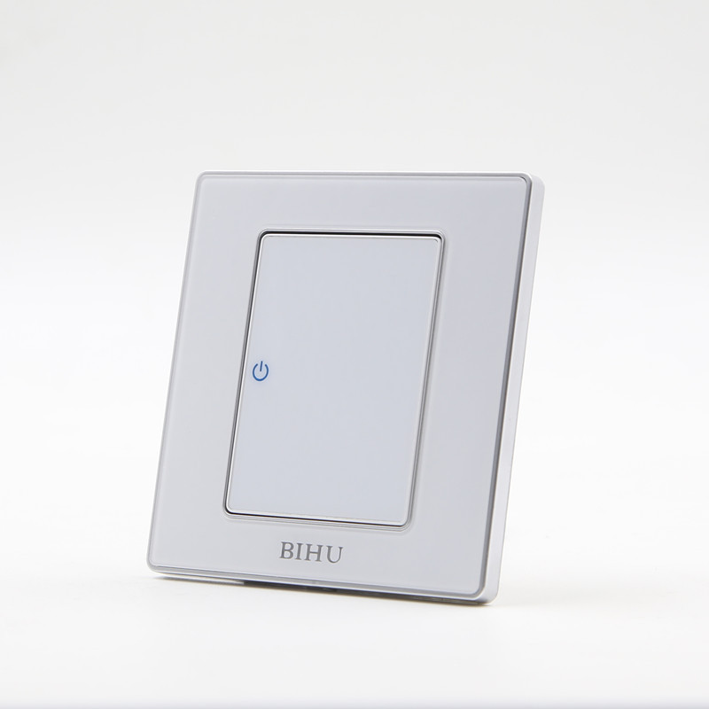 BIHU acrylic plate 1 Gang Wall Switch 2 Way Electrical Power Push Button Wall Switch with indicator