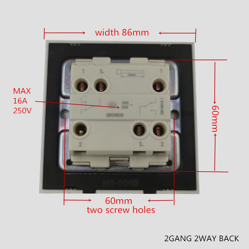 silver brushed stainless steel metal plate high quality designed 2gang 2way wall switch for hotel