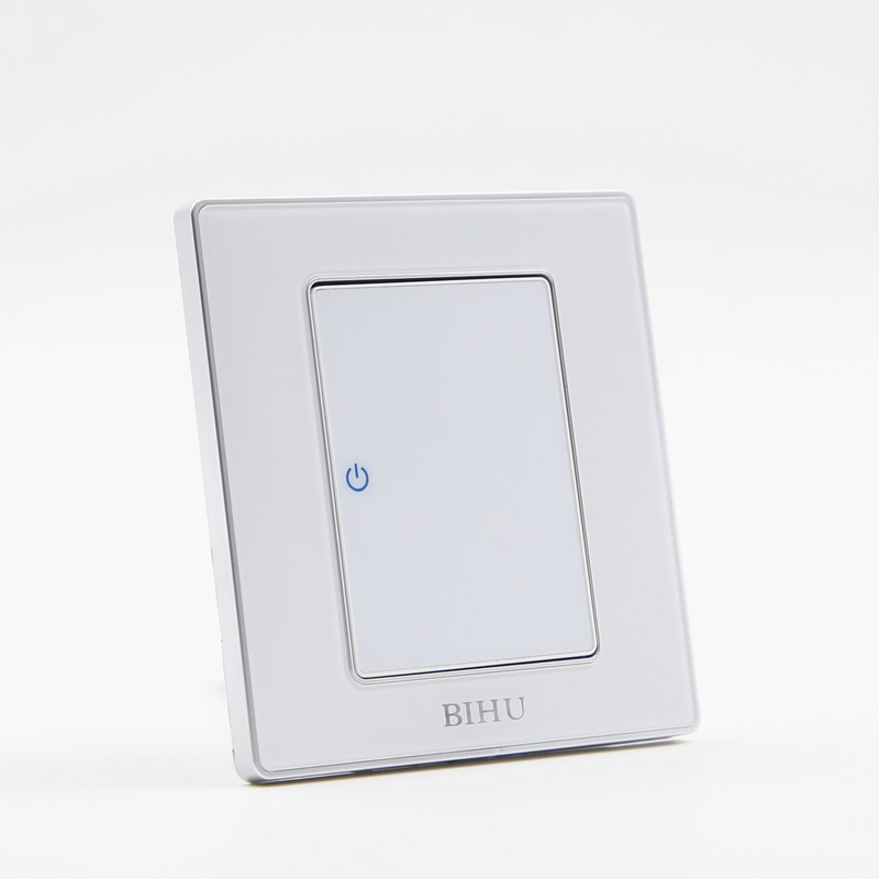 BIHU acrylic plate 1 Gang Wall Switch 2 Way Electrical Power Push Button Wall Switch with indicator