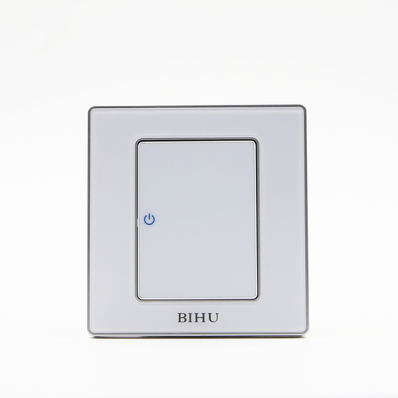 BIHU acrylic plate 1 Gang Wall Switch 2 Way Electrical Power Push Button Wall Switch with indicator