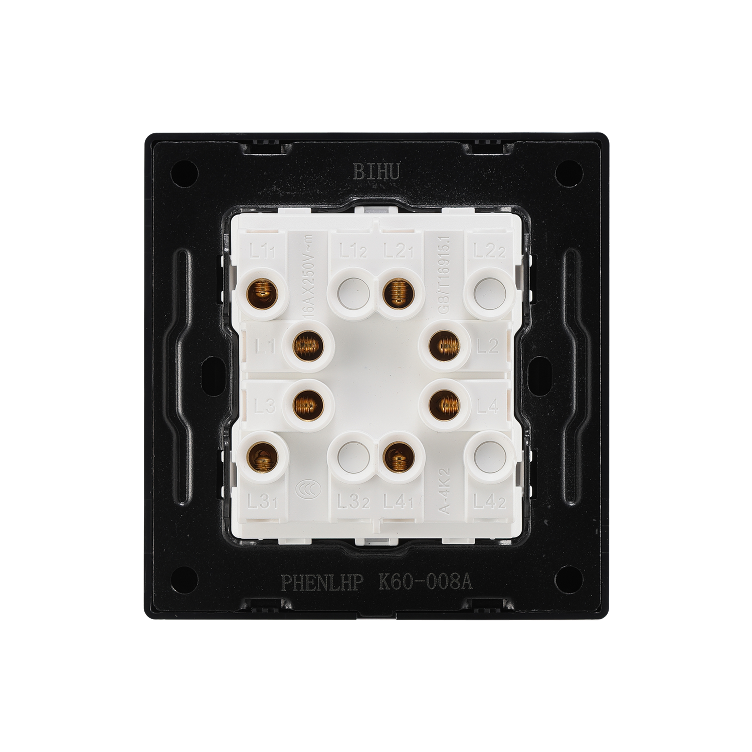 Tempered Glass 2 Key Double Wall Plate LED Wall Switch Socket