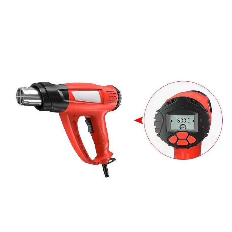 Heat Gun Electric Hot Air Gun Variable 2 Temperatures Industrial Power Tool with 2 Nozzle Free spare heater 60~600 degree