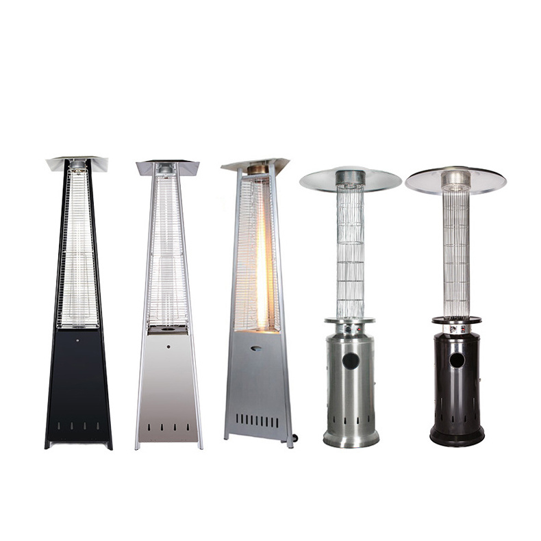 best selling stainless steel pyramid stand up camping stove glass tube garden outdoor modern gas patio heater electric