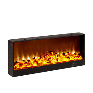 Super Large decor flame Wall mounted recessed steel electric fireplace