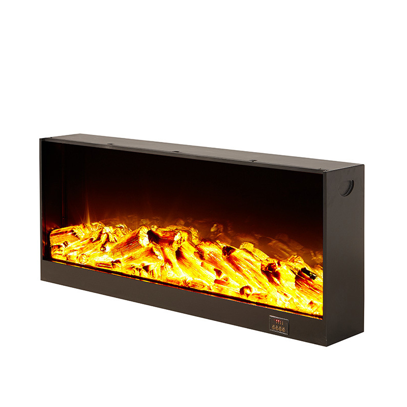 Super Large decor flame Wall mounted recessed steel electric fireplace