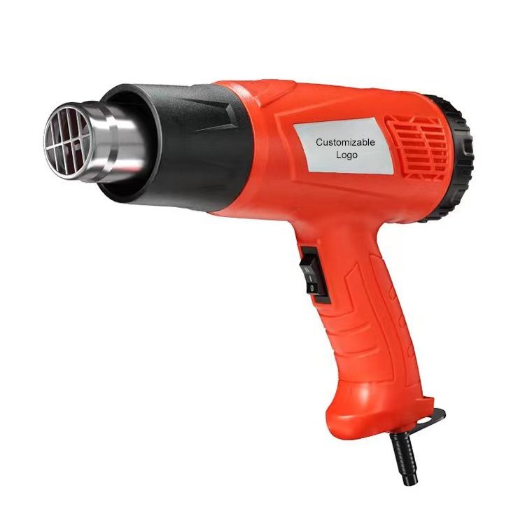 Heat Gun Electric Hot Air Gun Variable 2 Temperatures Industrial Power Tool with 2 Nozzle Free spare heater 60~600 degree