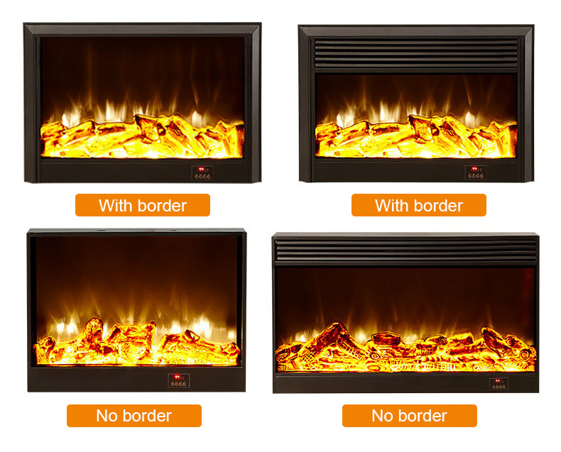 Electric Firebox Fireplace Insert Burner LED Optical Artificial Fire Emulational Charcoal Flame Decoration