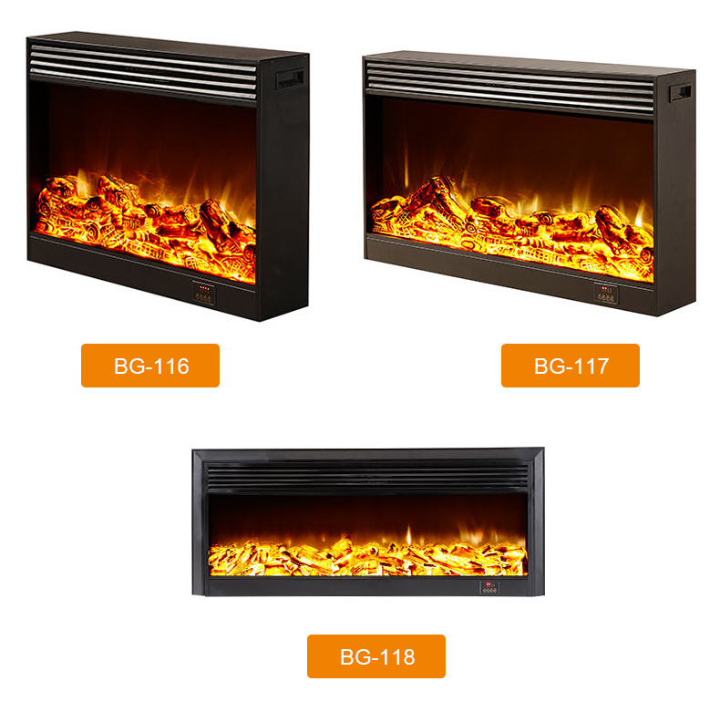 Electric Firebox Fireplace Insert Burner LED Optical Artificial Fire Emulational Charcoal Flame Decoration