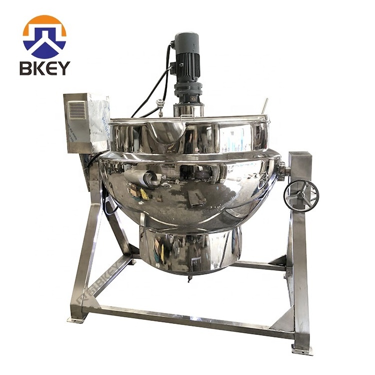 Food Grade Industrial Gas Heating Jacketed Kettle Cooking Pot with Mixer for Other Food Processing Machinery