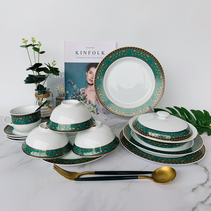 High end product ceramic dinner set dinner table set Christmas dinnerware sets with high quality