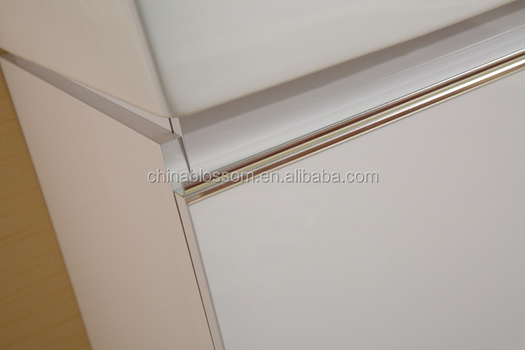 LED mirror cabinet MDF bathroom cabinet with ceramic under sink