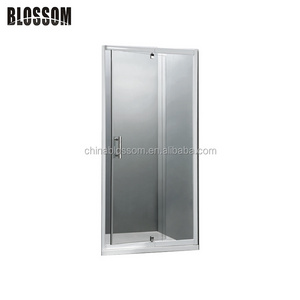 Aluminum profile frame length adjustable stretched glass shower door with pivot