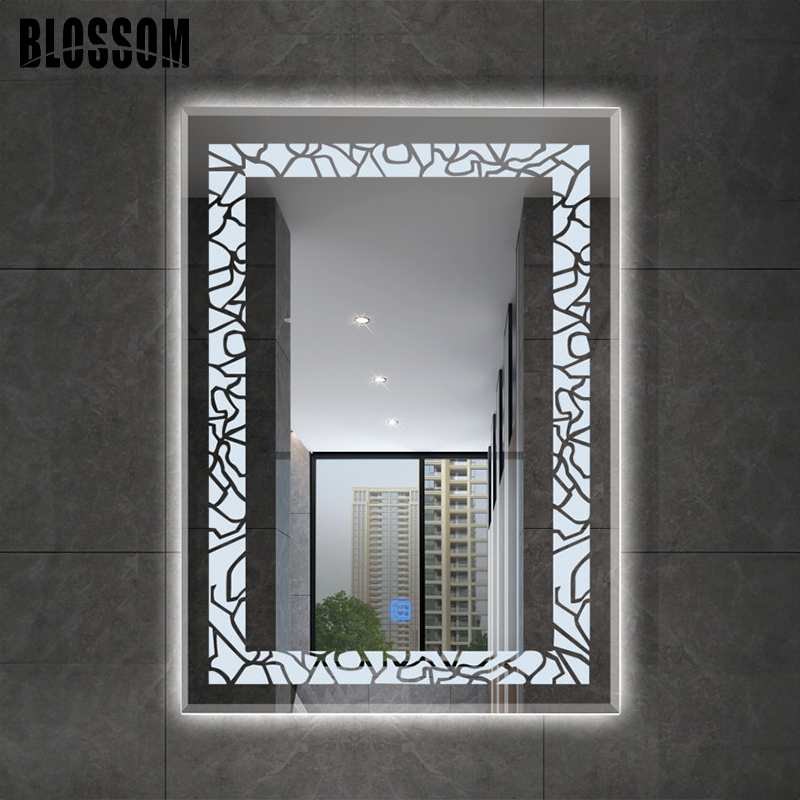 Smooth LED Bathroom Mirror with Light Copper Free Lighted Mirror Glass Features Smooth Color Temperature Adjustment