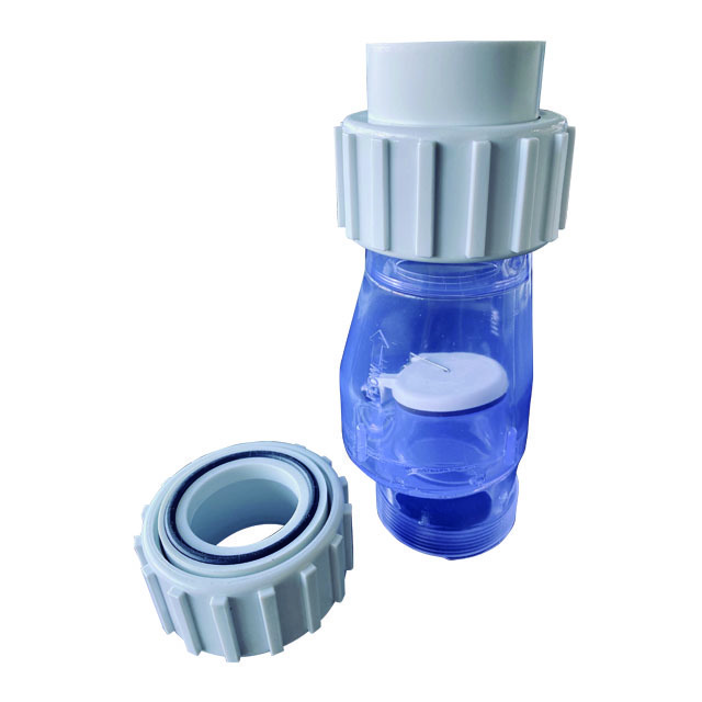 PVC Swing/Spring Combination Check Valve, Clear, 1-1/2