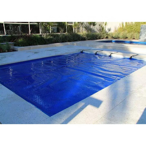 High Quality Silver Blue Swimming Pool cover  bubble foam automatic swimming pool solar cover