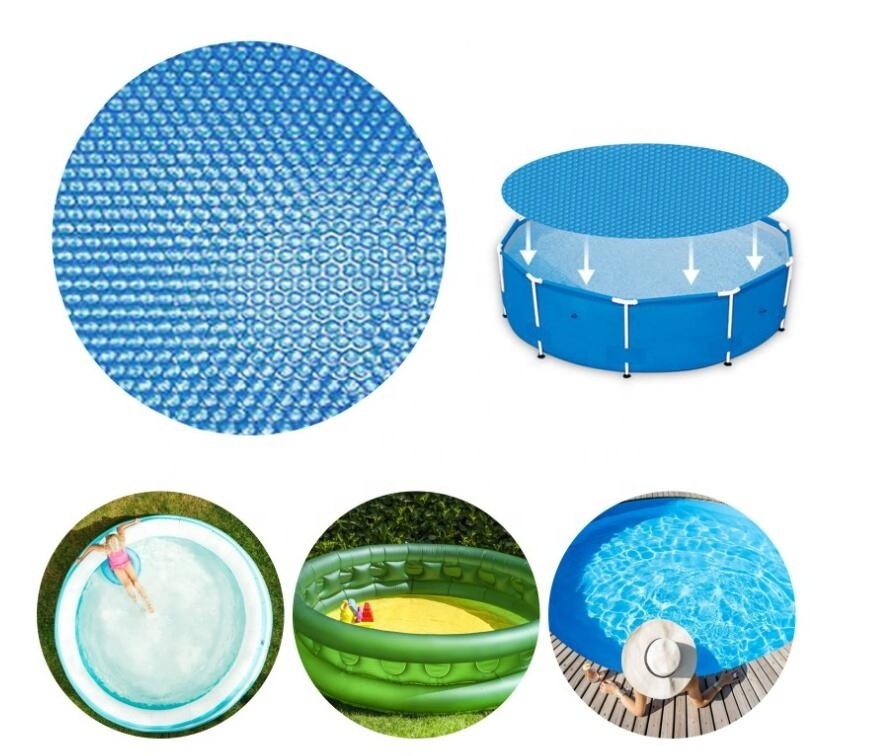 Blue  solar blanket cover for covers  swimming pools and Above-Ground Round Swimming inflatable pool covers