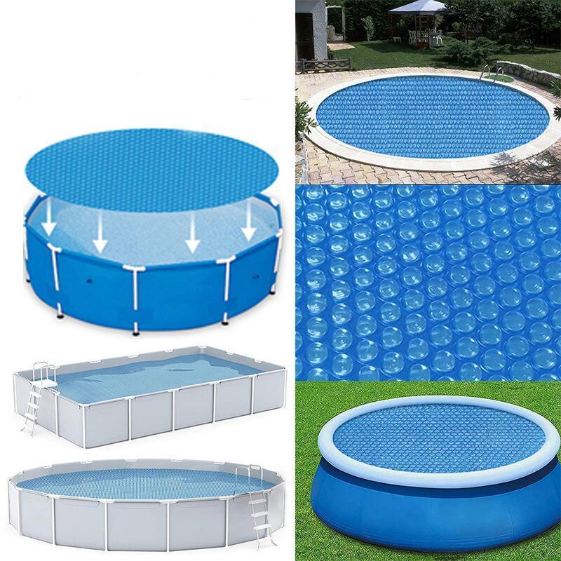 Blue  solar blanket cover for covers  swimming pools and Above-Ground Round Swimming inflatable pool covers