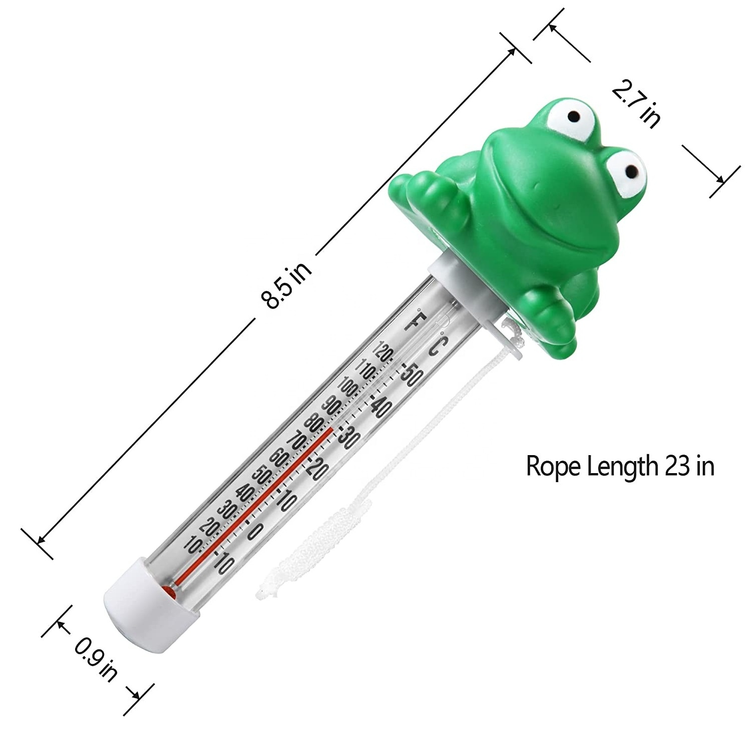 Large Easy Read Floating Water Pool Thermometer with String for Outdoor & Indoor Swimming Pools, Spas