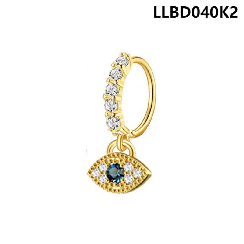 Stainless Steel Crystal Zircon Diamond Dangling Pendant Nose Ring Hoop CZ Stone Pendant Nose Septum Rings