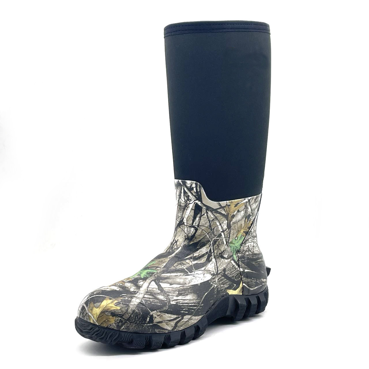 manufacture top quality 800g insulated winter waterproof  camouflage rubber  boots neoprene hunting boots for men