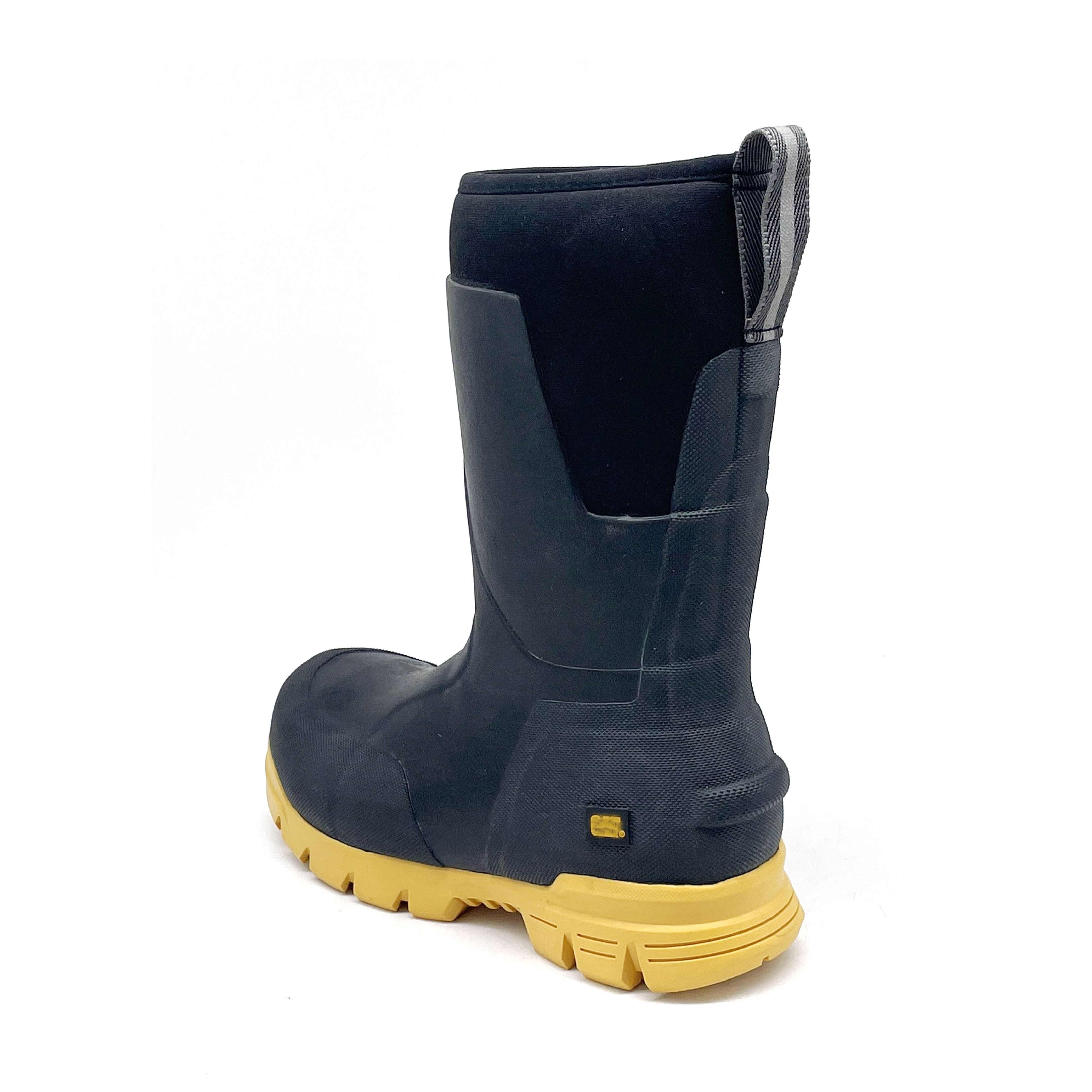 customized CAT out sole neoprene rubber water proof steel toe mid high work boots for for tough environment