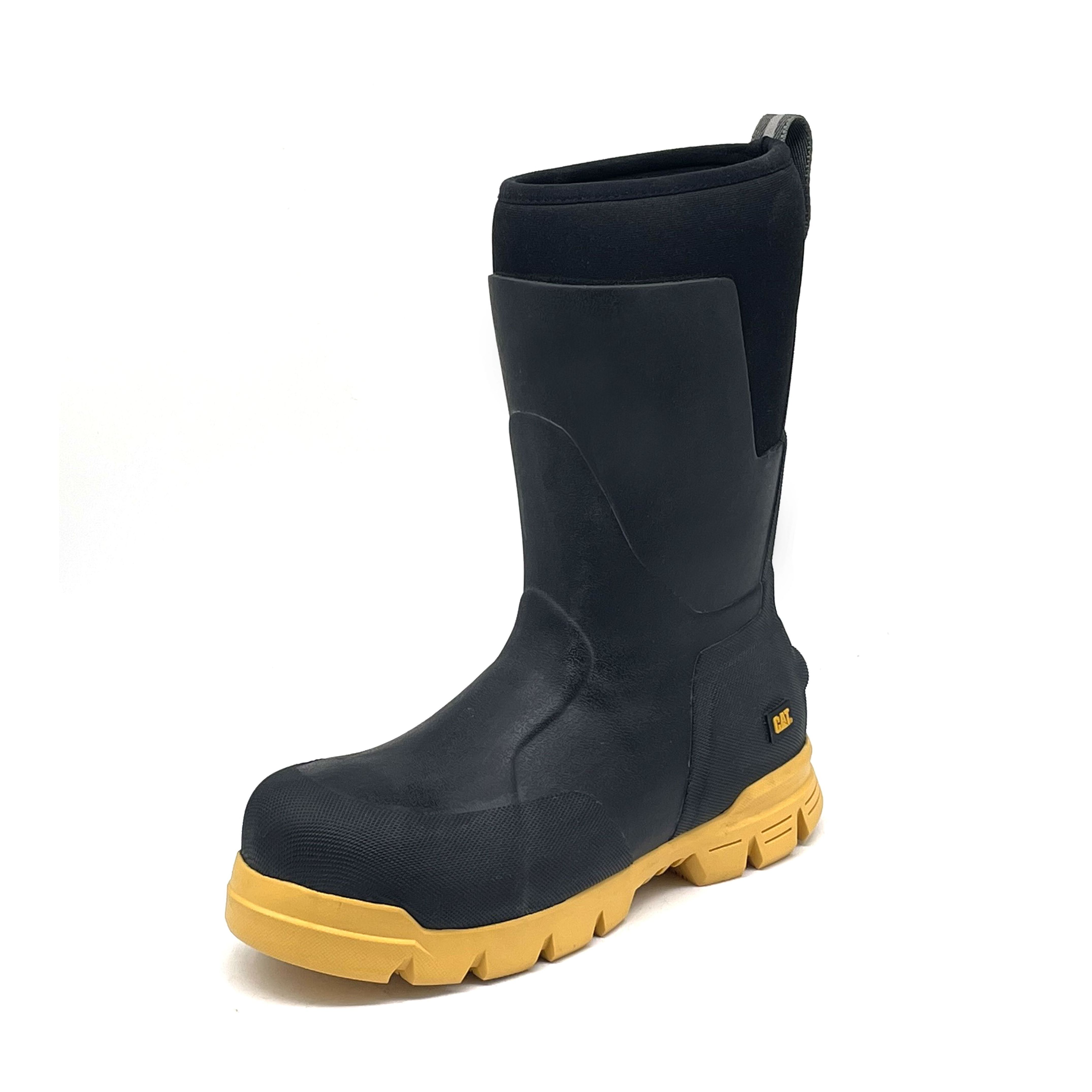 customized CAT out sole neoprene rubber water proof steel toe mid high work boots for for tough environment