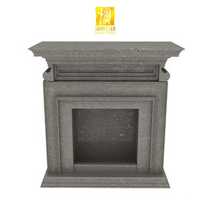 Hot Sell Grey Wall Mounted Fireplace Artificial Stone Marble Indoor Fire Place Decoration