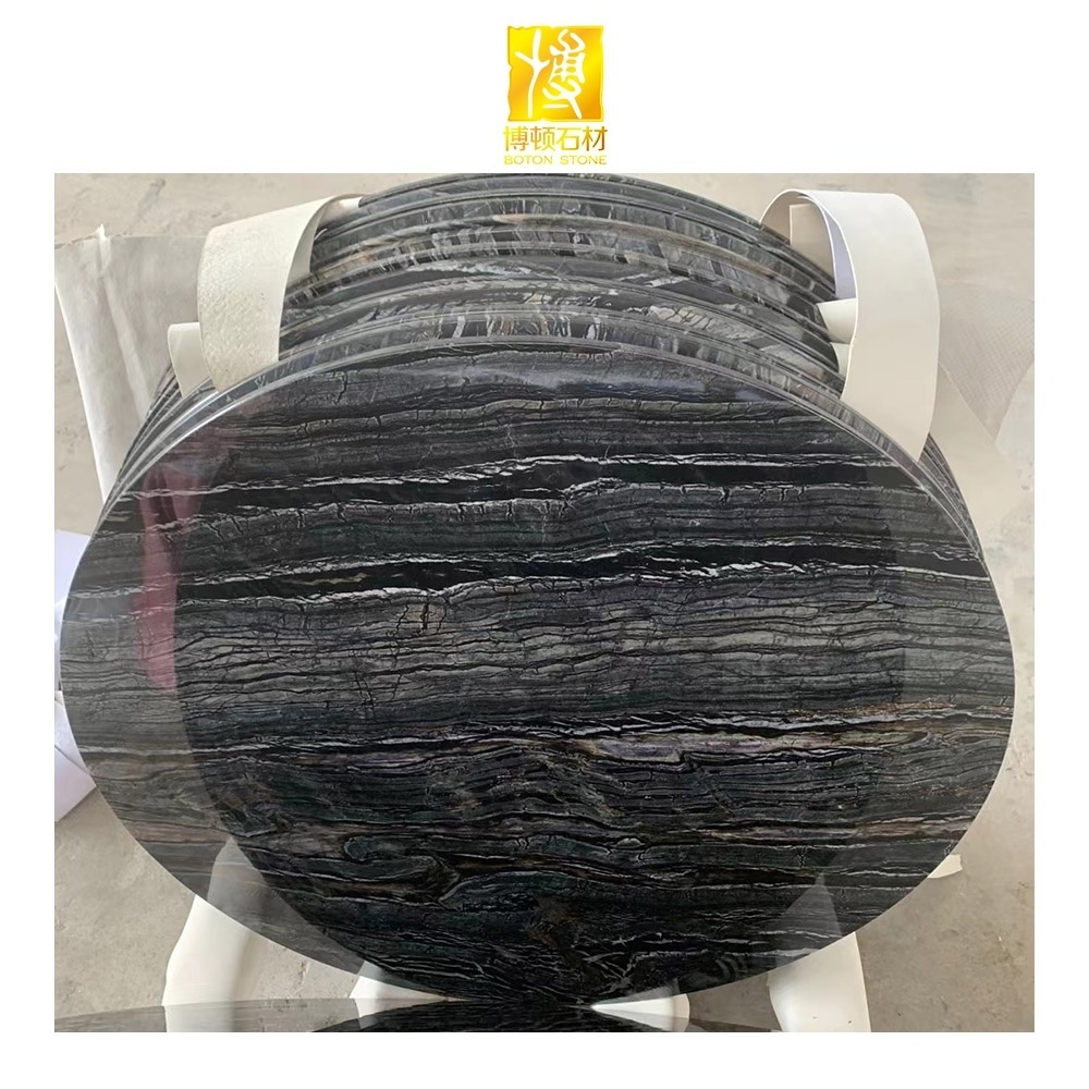 New Arrival Black Marble Table Top Artificial Marble Dining Tables Round Coffee Tables