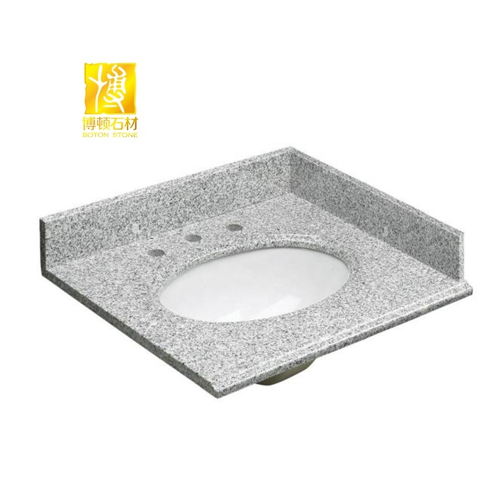 High Quality Custom Bathroom Basin Granite Vanity Tops with Sink Artificial Marble Flat Edge Apartment Supermarket