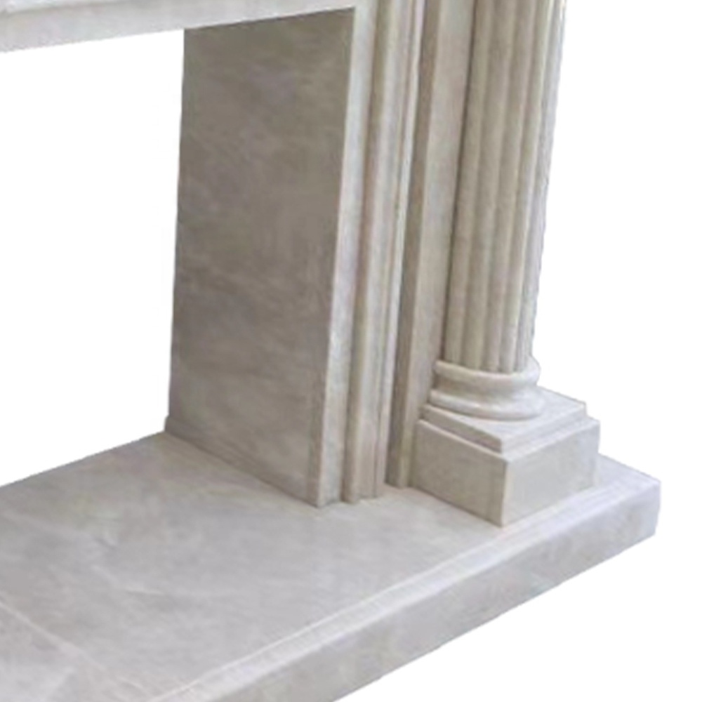 Artificial Stone Customized Decorative Polished Design Modern Surround Mantel Popular Marble Fire Place