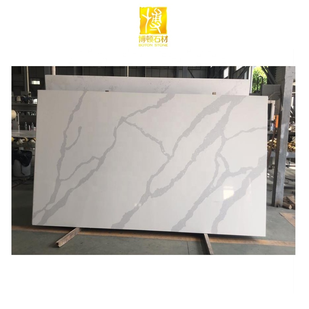 Chinese Direct Factory Kitchen Countertop White Calacatta Gold Quartz Price Quartzite Slab