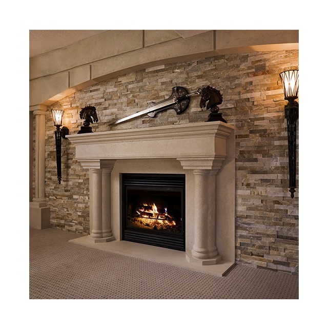 Chinese 2 sided electric Marble Fireplace for wood burning