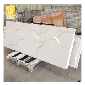 Chinese Direct Factory Kitchen Countertop White Calacatta Gold Quartz Price Quartzite Slab