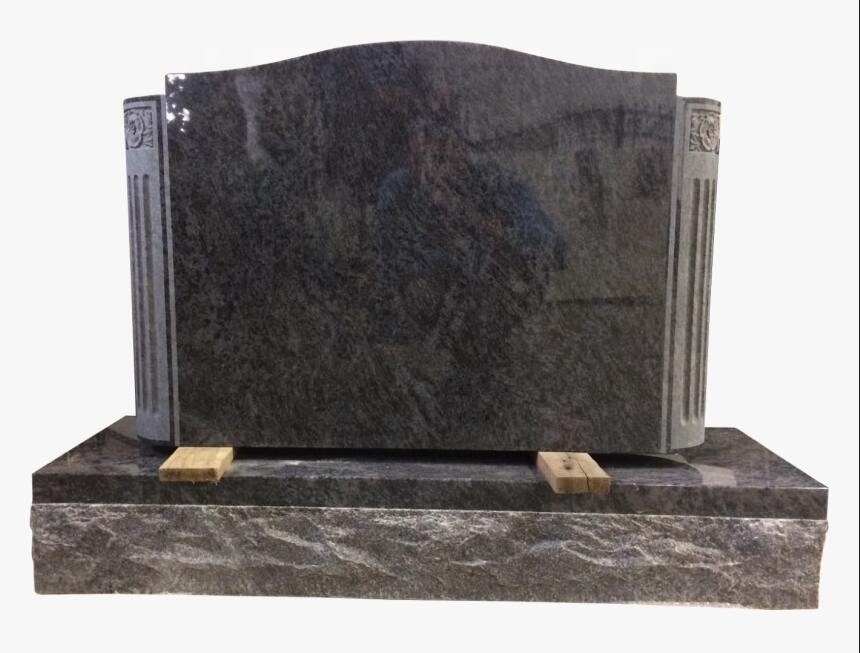 Wholesale Price Natural Stone  Modern Design Hand Carved Stone Garden Black Granite Tombstone Monuments