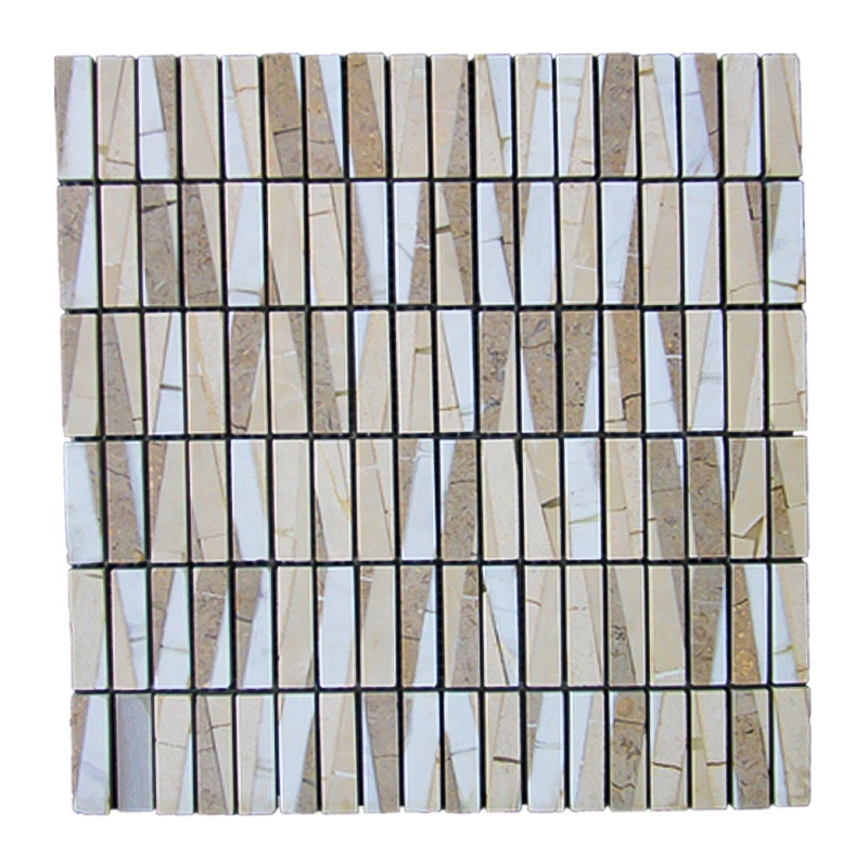 Artificial Stone Low Price Mixed Color Stone Tile Mosaic Wall Kitchen Backsplash