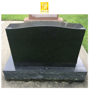 Wholesale Price Natural Stone  Modern Design Hand Carved Stone Garden Black Granite Tombstone Monuments