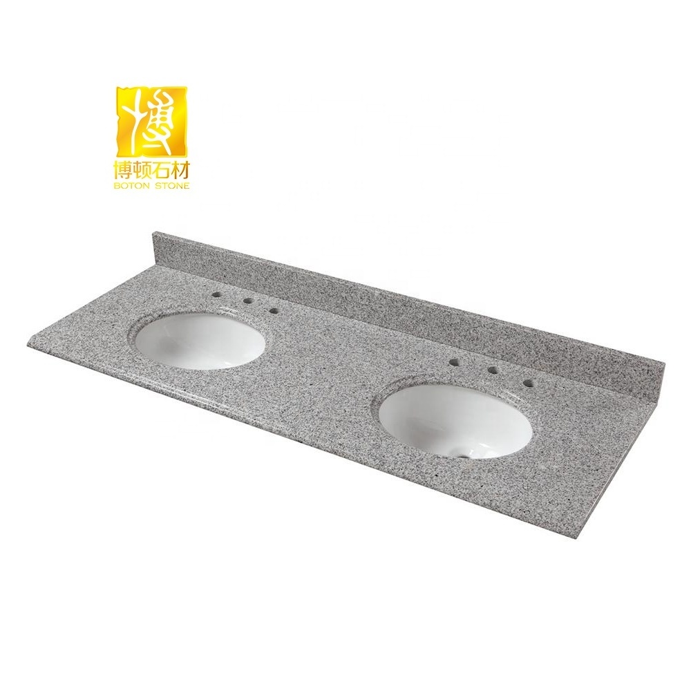 High Quality Custom Bathroom Basin Granite Vanity Tops with Sink Artificial Marble Flat Edge Apartment Supermarket