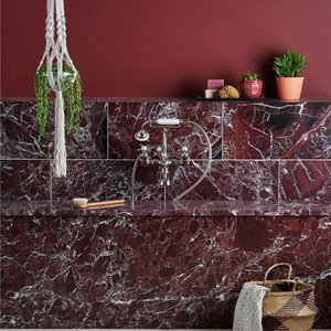 Turkish Rosso Levanto Natural Purple Marble , white vein line purple natural marble countertop