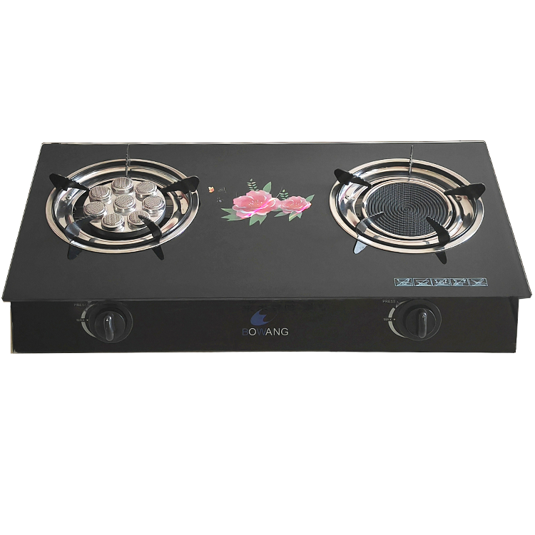 BOWANG-Wholesale Factory Household Kitchen  Two Burners Table Cooker For  Tempered Glass Gas Stove