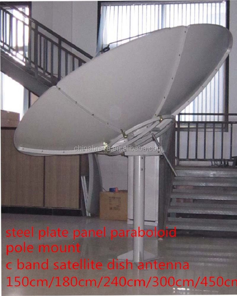 C/KU band 1.8 2.4 3 3.7 4 4.5m 12 10 8 6feet satellite dish/tv/wifi/car tv/3g/hdtv fiber steel satellite dish antenna & receiver