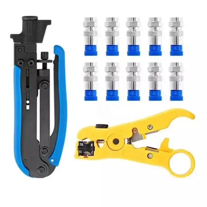 Hot Sale RG6 RG59 RG11 Cables Coaxial Cable Stripper Crimping tool Crimpers