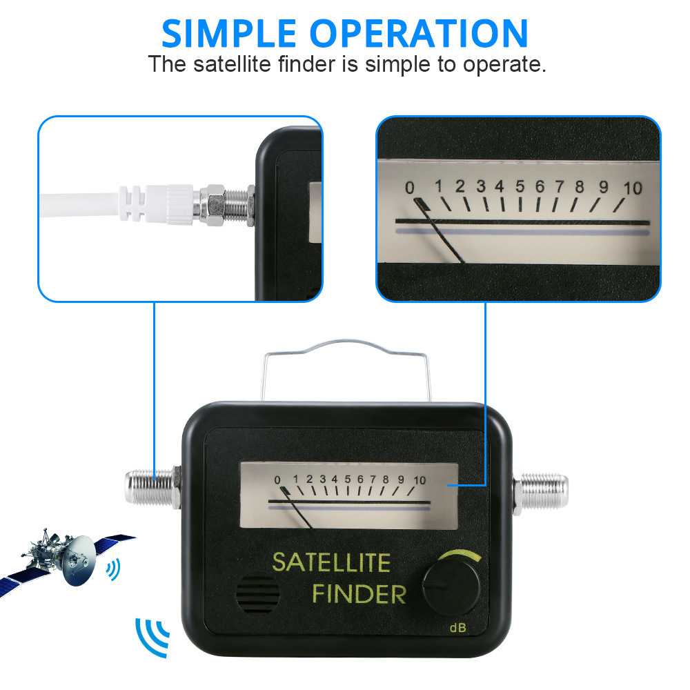 Signal Strength Meter Portable Satellite Finder Dish Net Work Analog Meter Mini Digital SAT Finder