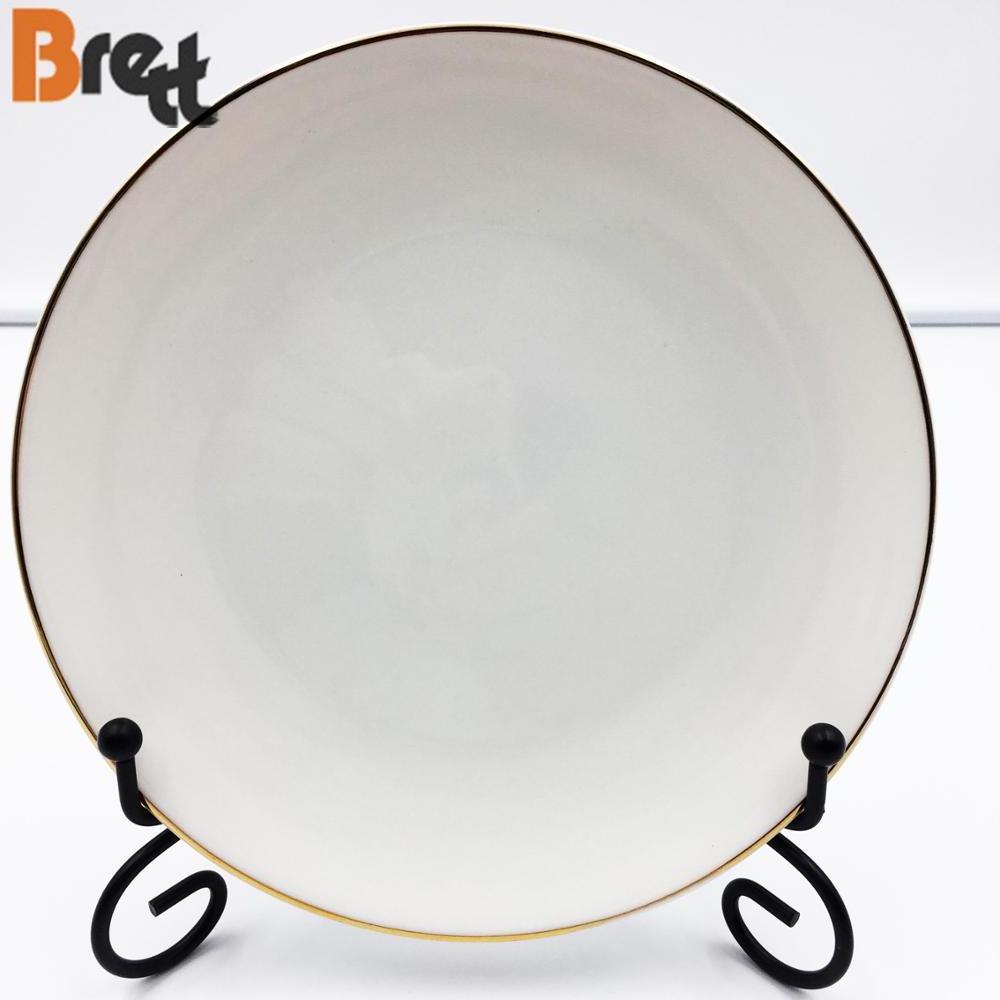 Ceramic All Sizes Gold Rim Bulk Dinner Plates For Weddings