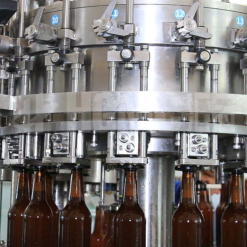 24-24-8 Complete Full automation Craft Beer Beveage Glass Bottle Rinsing Filling Capping Labeling Machine