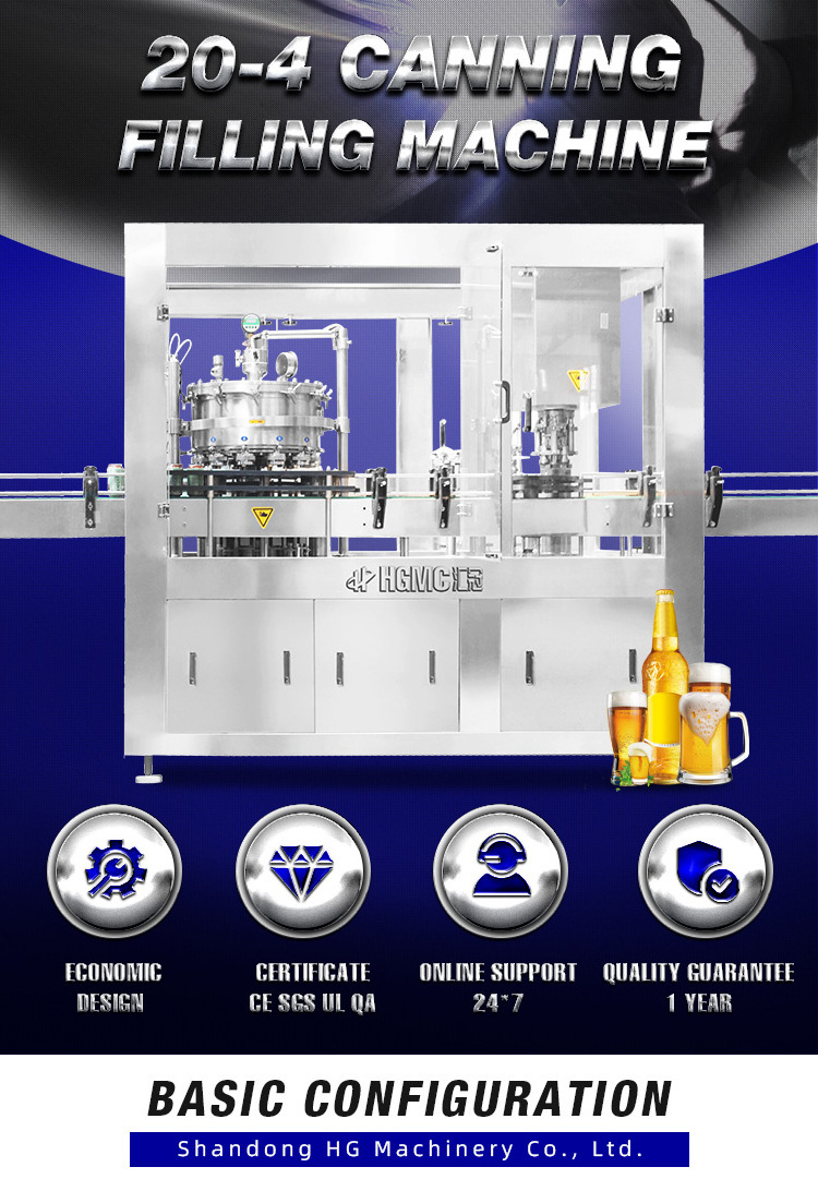 Beer Can Filler Seamer/beer Can Filler/ Can Filling Machine for Carbonated Beverage Washing Filling Capping