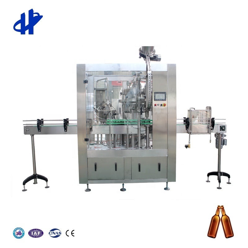 6 Filling Valves Isobaric Beer Glass Bottle Filler 3 In 1 Filling Line From Shandong HG Machinery Co., Ltd